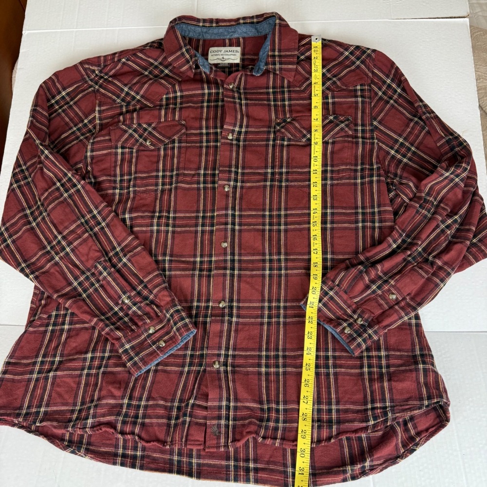 Cody James‎ Authentic Western Apparel Plaid Flannel Snap Button Shirt Men's 3X - Picture 6 of 7